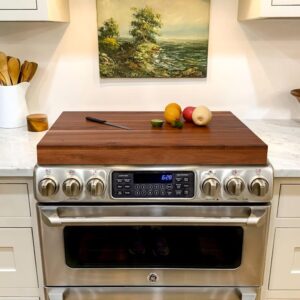 SwallowLiving. Cubierta de madera para estufa de fideos de 30 x 22 pulgadas, con asas, tablero de madera para estufa de gas y estufa eléctrica, cubierta para fregadero de cocina.