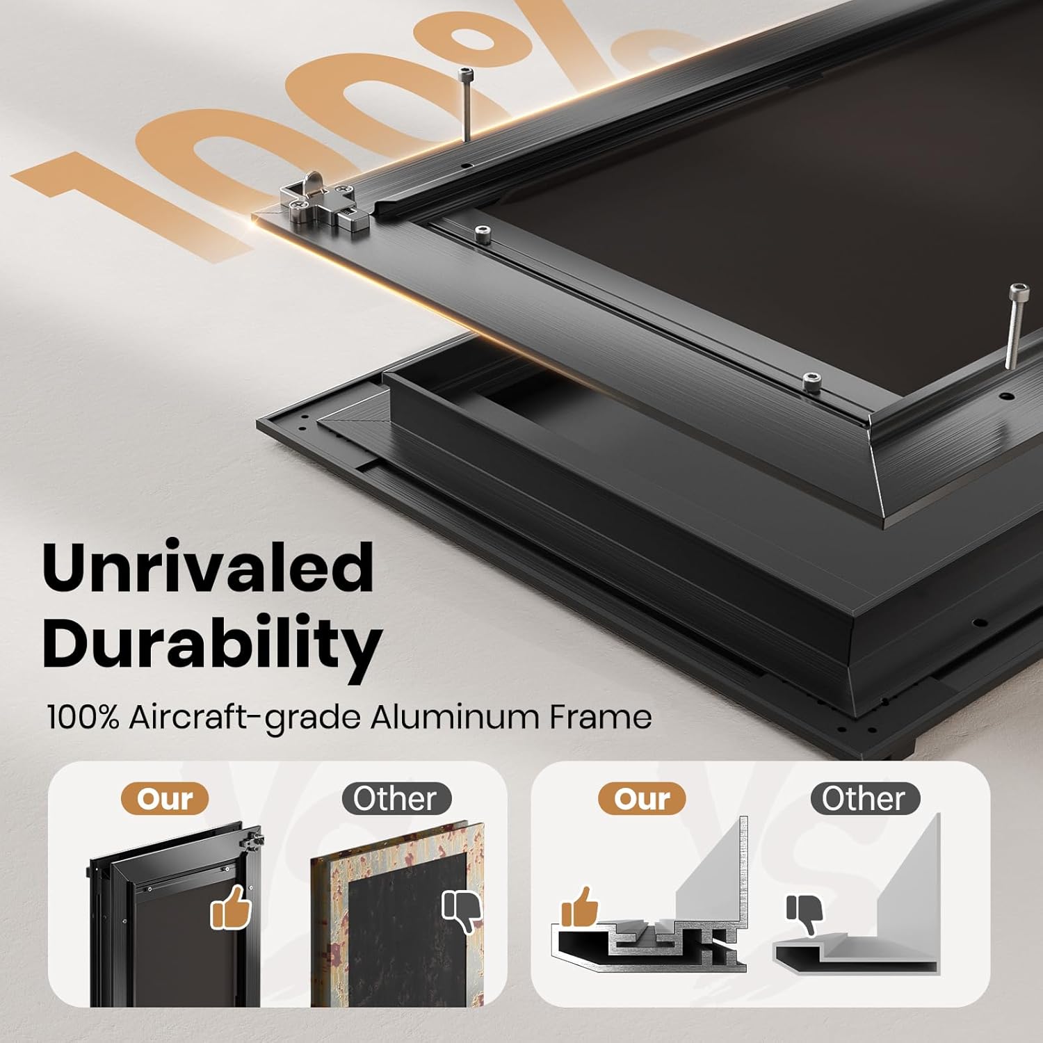 VOSOIR. Puerta de aluminio para perro para puerta exterior, puerta grande para perros, puerta resistente para mascotas, doble solapa magnética, aislamiento térmico, eficiencia energética, panel de bloqueo. - Image 3