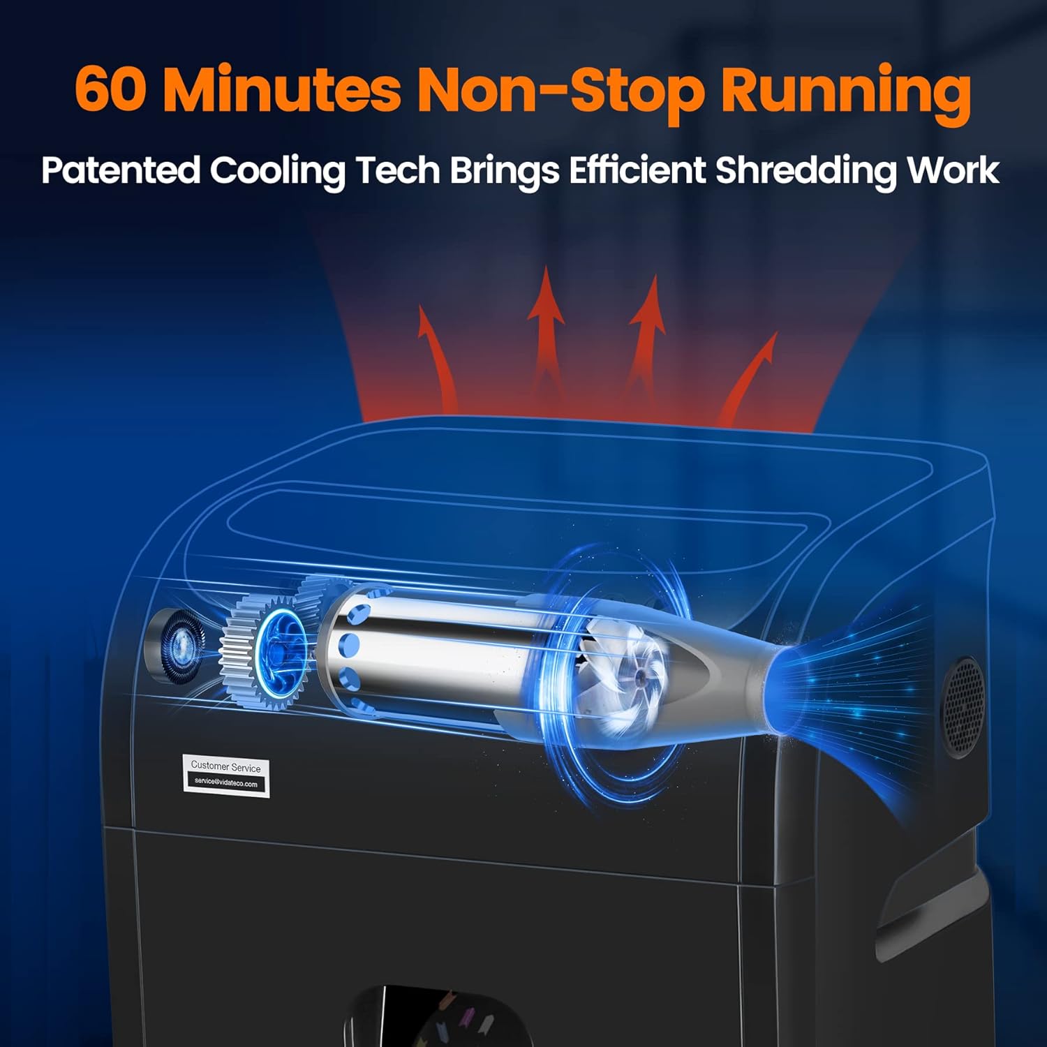 Trituradora de papel para oficina en casa, VidaTeco de 14 hojas y 60 minutos de microcorte con hoja patentada de Estados Unidos, tarjeta triturada, CD/clip/grapa, para uso en el hogar. - Image 5