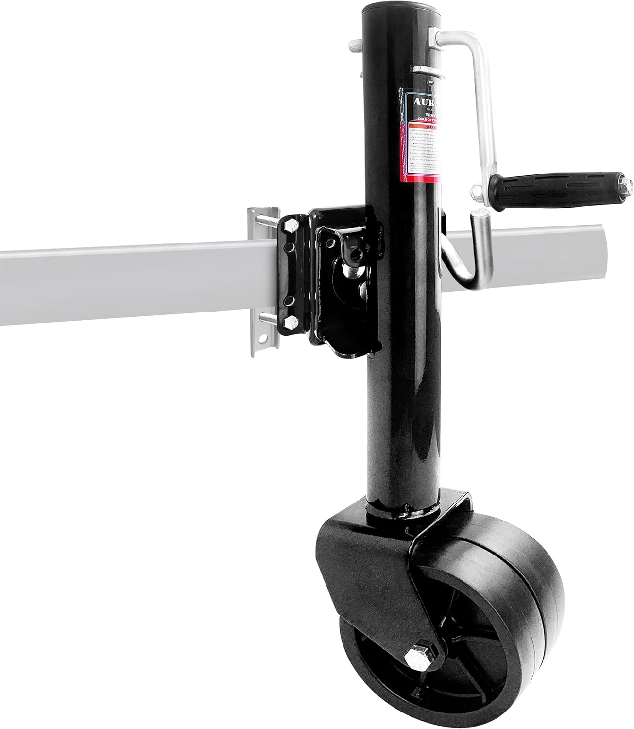 Aukayne - Jack para remolque de barco con rueda giratoria, 2000 libras, 12 pulgadas, elevación resistente (negro). - Image 4