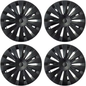 Boonade. Tapacubos Modelo Y de 19 Pulgadas, Tapas de Rueda de Repuesto, Color Negro Mate, Compatible con Accesorios Tesla Model Y 2021-2024 (Paquete de 4 Unidades).