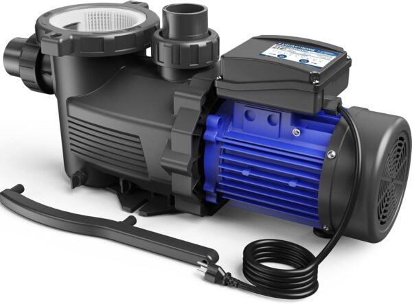 AQUASTRONG Bomba de piscina dentro/sobre el suelo, alto flujo (con temporizador, 2HP, 8917 GPH, 115V).