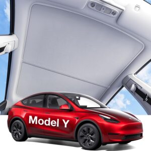 Wigoo. Toldo Tesla modelo Y de 2025 actualizado [Never Sag, Nano revestimiento de vidrio de hielo] 3 generaciones aislamiento térmico de vidrio, accesorios para Tesla Model Y 2020 ~ 2025, Tesla.