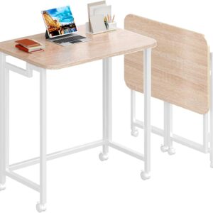 4NM. computadora plegable pequeño móvil de 23.6 pulgadas, computadora compacto de montaje simple, para computadora portátil, mini sofá, mesa de estudio para oficinas de espacio pequeño.