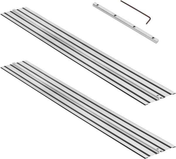 Fengind - Riel guía de sierra de riel de 110 pulgadas para sierras de riel DeWalt, riel de guía de 55 x 2 pulgadas con conector de repuesto para DeWalt DWS5022, perfecto para carpintería y cortes más