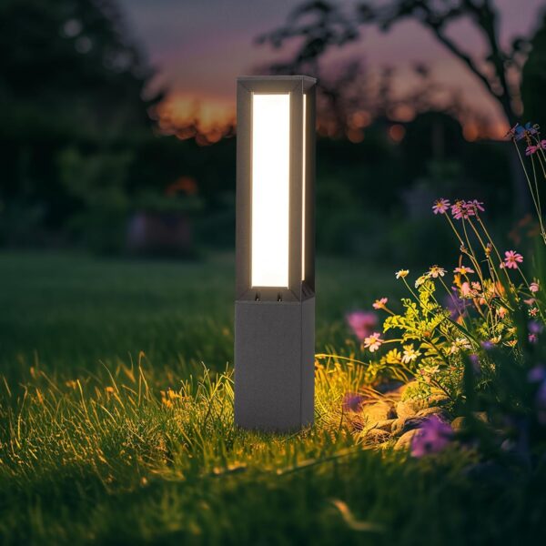 Luz de camino de paisaje, 32 pulgadas, luz de camino al aire libre, 3000 K, luces modernas de bolardo de aluminio, IP65, impermeable, alto voltaje, iluminación de entrada, lámpara de pie.
