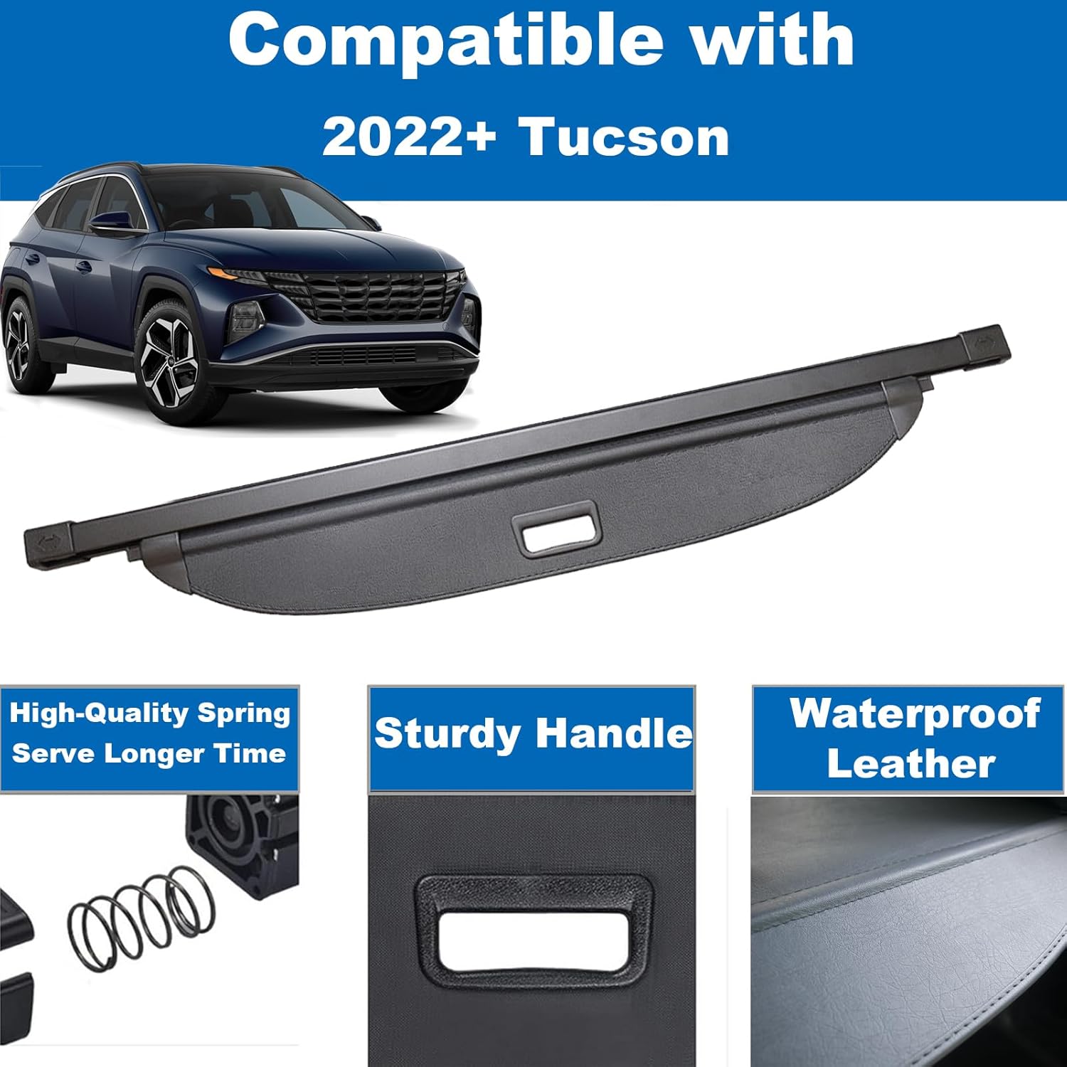 OPS AOTO. Funda de carga retráctil para Hyundai Tucson 2022-2024, privacidad y seguridad en el maletero, piel y aleación de aluminio, fácil instalación, garantía de 1 año. - Image 4