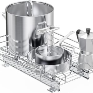 LOVMOR. Organizador de gabinete extraíble de 20 pulgadas de ancho x 17 pulgadas de profundidad, cajones deslizantes para gabinetes de cocina, cajones extraíbles para gabinetes de capacidad.
