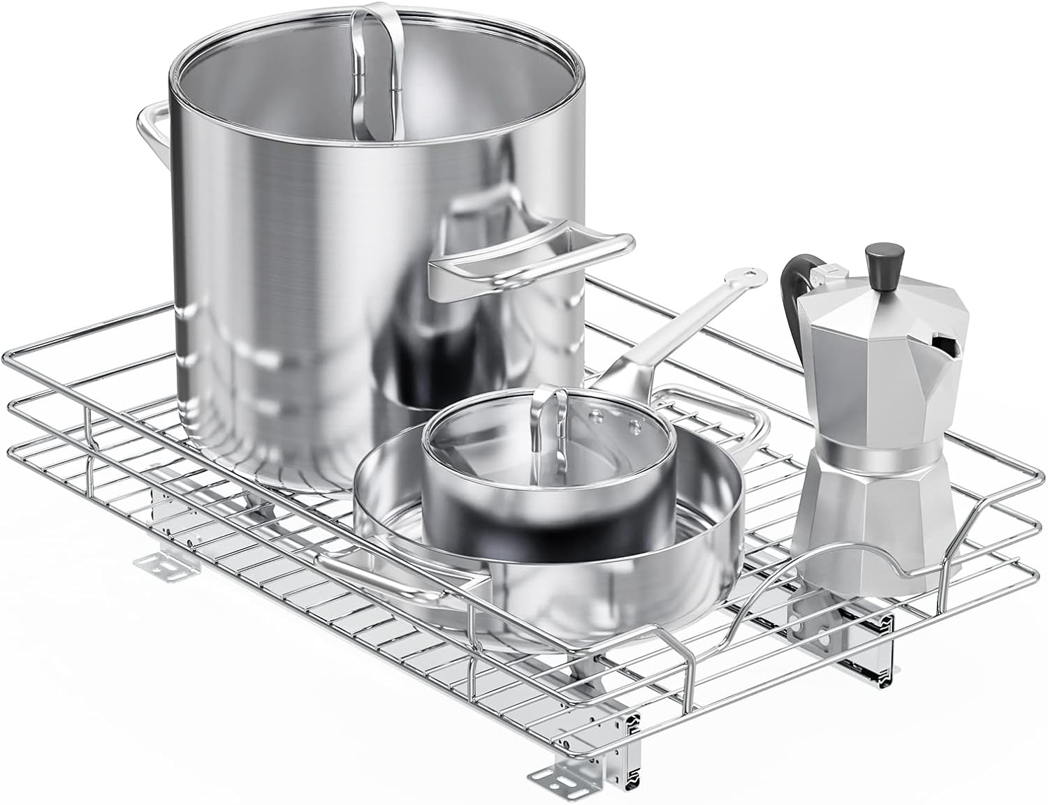 LOVMOR. Organizador de gabinete extraíble de 20 pulgadas de ancho x 17 pulgadas de profundidad, cajones deslizantes para gabinetes de cocina, cajones extraíbles para gabinetes de capacidad.