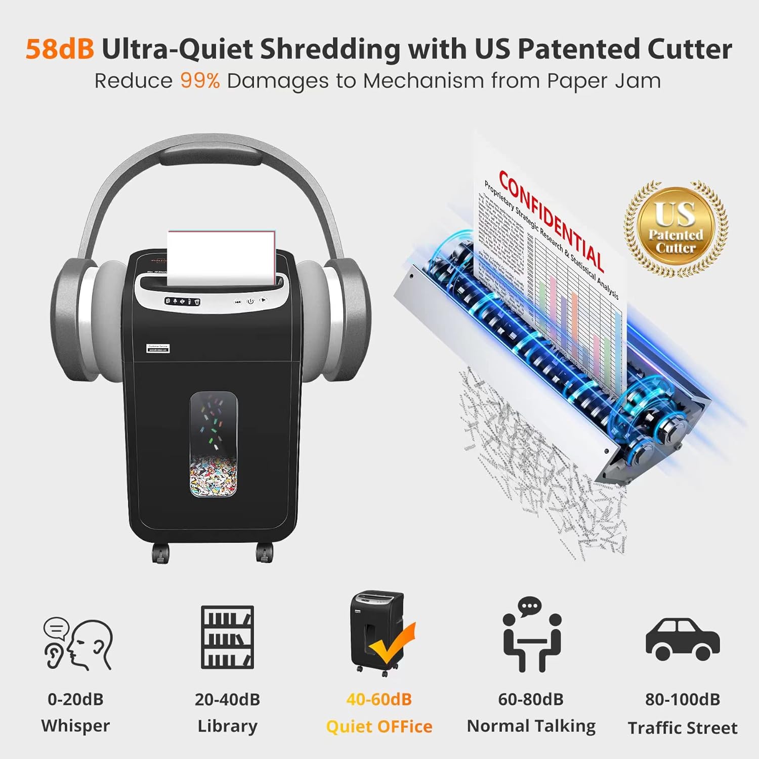 Trituradora de papel para oficina en casa, VidaTeco de 14 hojas y 60 minutos de microcorte con hoja patentada de Estados Unidos, tarjeta triturada, CD/clip/grapa, para uso en el hogar. - Image 6