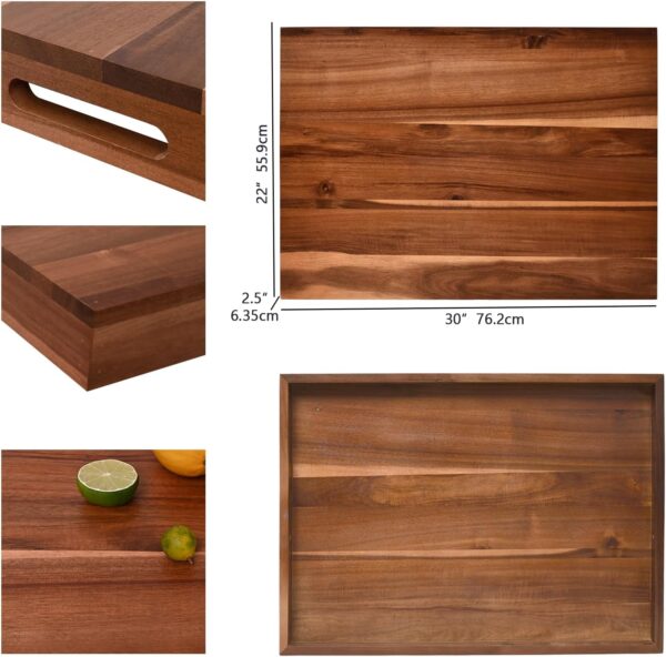 SwallowLiving. Cubierta de madera para estufa de fideos de 30 x 22 pulgadas, con asas, tablero de madera para estufa de gas y estufa eléctrica, cubierta para fregadero de cocina. - Image 2