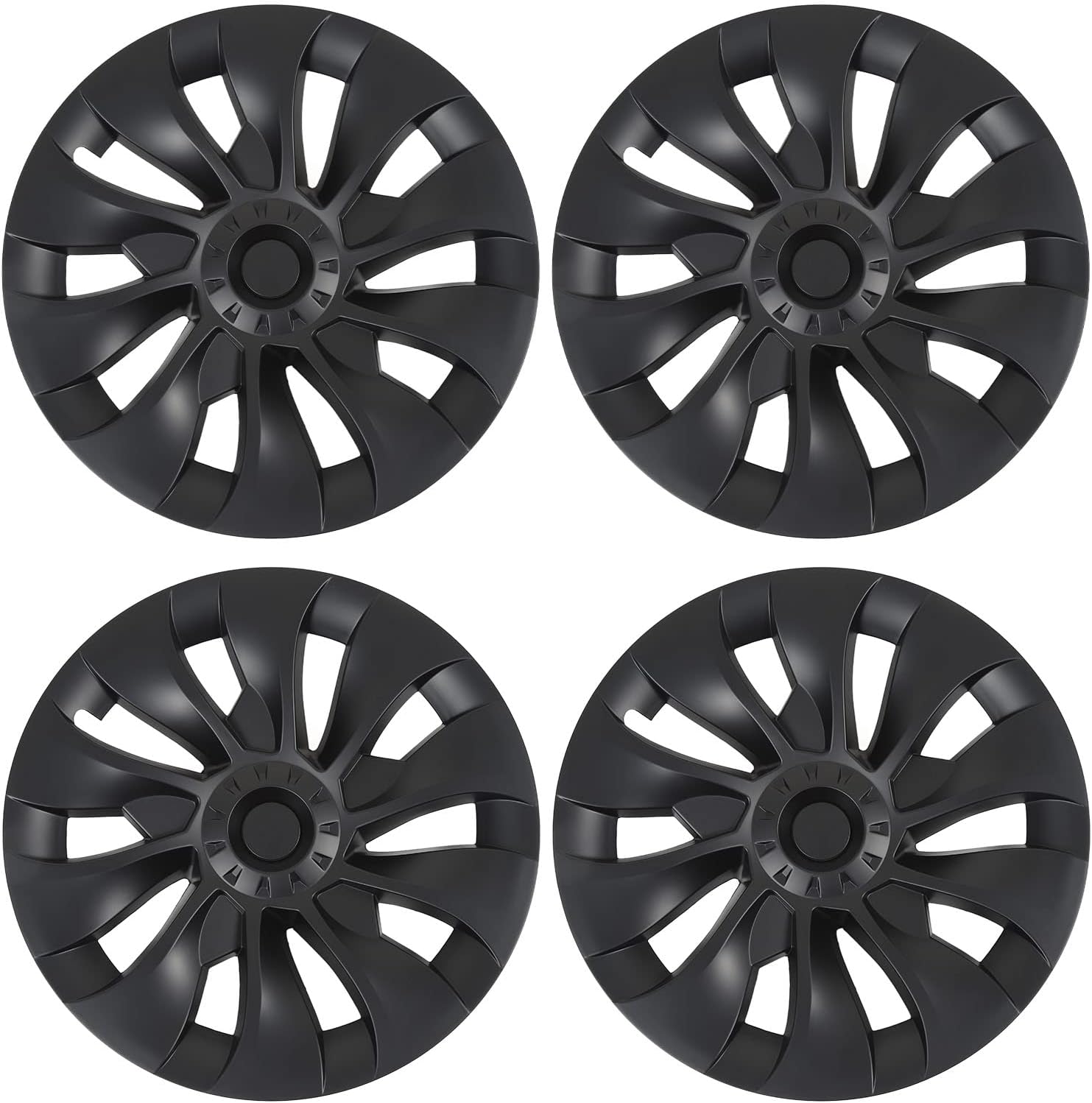 Tnyeobae. Cubiertas for bujes de Coche, 4 Unidades, tapacubos de 18 Pulgadas, Juego de 4 tapacubos de 18 Pulgadas, tapacubos Compatible with Tesla Model 3 Highland 2023 2024(Matte Black). - Image 3