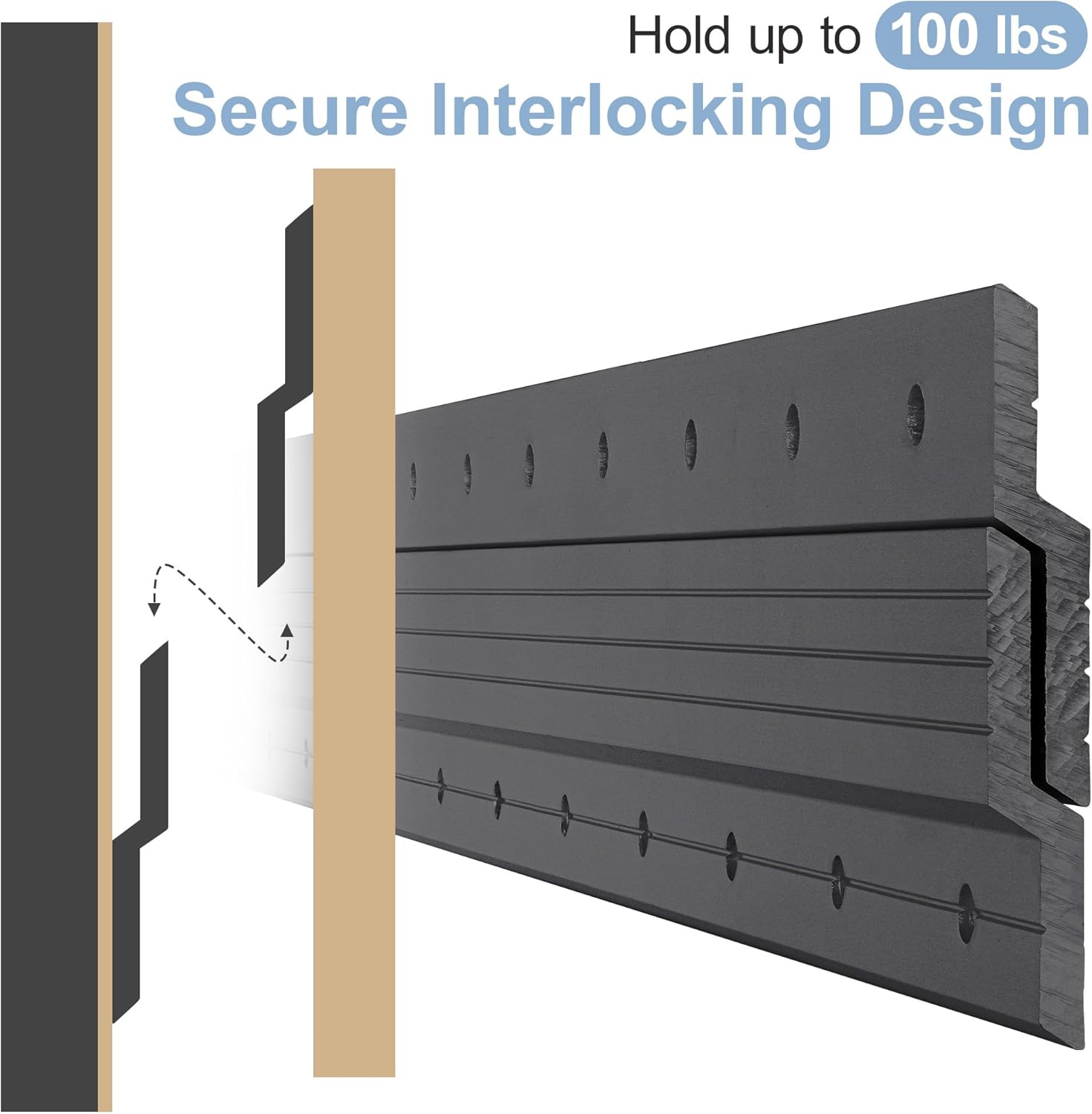 unlumm. percha de ropa francesa de 41 pulgadas, soporte de aluminio en forma de Z, soporte de pared de 250 libras, gancho de carga en forma de Z. - Image 3