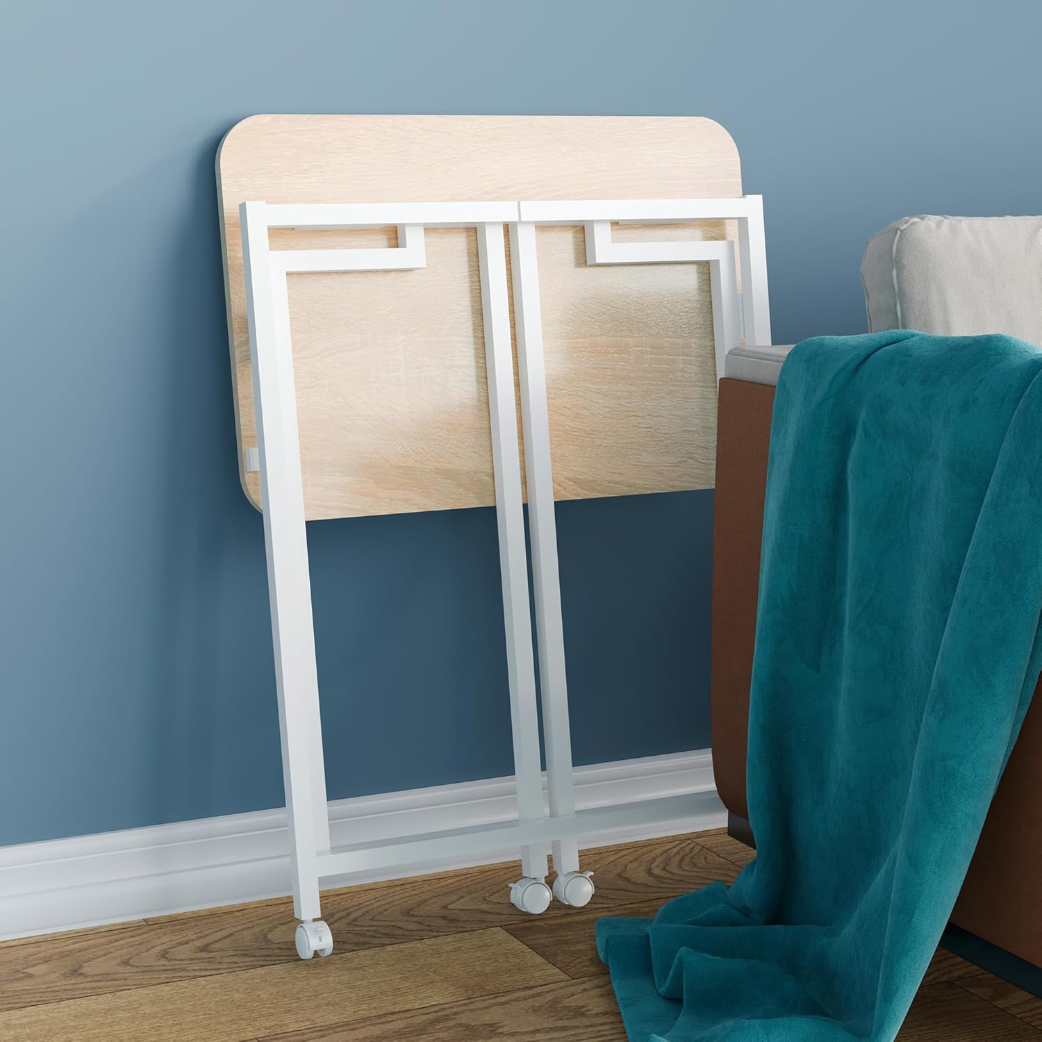 4NM. computadora plegable pequeño móvil de 23.6 pulgadas, computadora compacto de montaje simple, para computadora portátil, mini sofá, mesa de estudio para oficinas de espacio pequeño. - Image 3