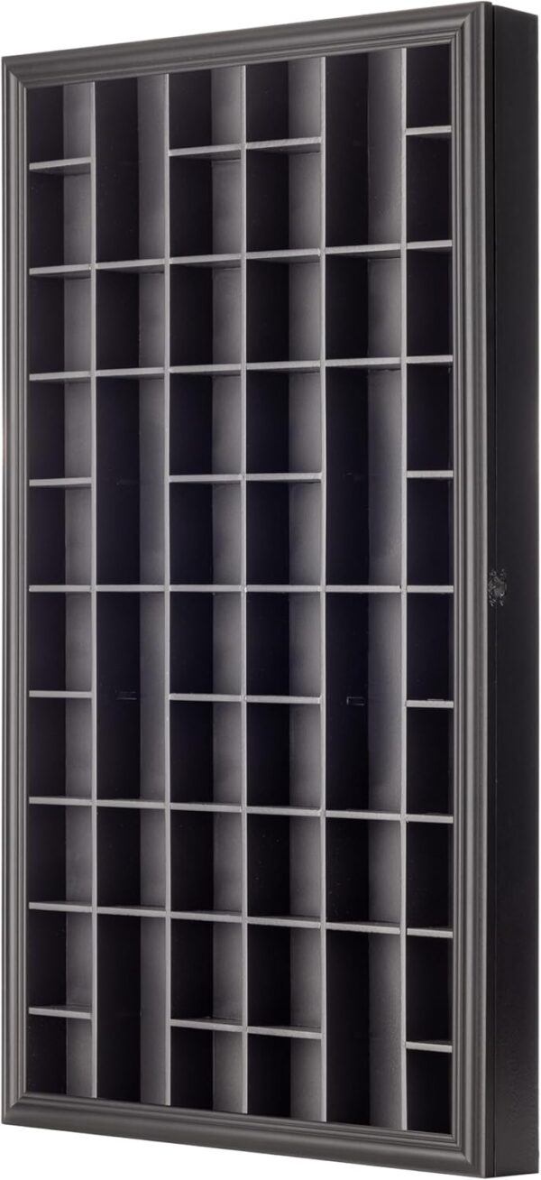 Gallery Solutions. #16FW1057, vitrina exhibidora de vasos, de 17 x 32 pulgadas, color negro. - Image 2