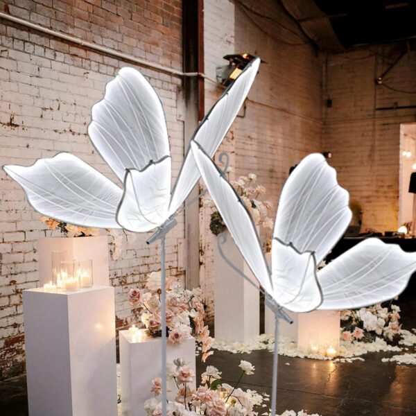 Lámpara de pie LED de mariposa de boda: lámpara de techo colgante de mariposa LED – Altura ajustable Accesorios de mariposa luminosa creativa para fiesta de boda (1, 23.6 in/23.6 pulgadas.