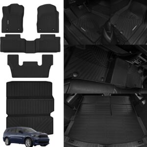 Naibeve. Tapetes de piso para Dodge Durango 2016-2024 para 6 pasajeros asiento de cubeta de segunda fila, para todo tipo de clima, para Dodge Durango y forro de carga, accesorios plegables, color negro.