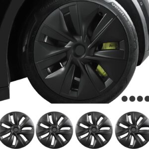 FORAUTOMOD Tesla Model Y - Cubiertas de rueda de 19 pulgadas, negro mate, 4 piezas, material ABS, a presión, se adapta a Tesla Model Y, compatible con ruedas de 19 pulgadas.