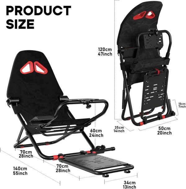 DIWANGUS. Racing Simulator Cockpit con soporte plegable para rueda de carreras y asiento, compatible con Logitech G29/920/923/27/25, Thrustmaster T248/X/T300RS/T150/458/TX para Xbox PS4 PS5. - Image 3