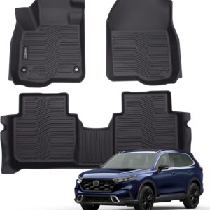 Auxko - Alfombrillas para todo tipo de clima para Honda CR-V 2023 2024 2025 (incluye híbrido) TPE de revestimiento de goma para Honda CRV 2023 2024 2025 sin olor, antideslizantes, color negro.