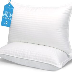 COZSINOOR. Juego de 2 almohadas de cama tamaño Queen: calidad de hotel, relleno de microfibra alternativa para espalda, estómago, dormir de lado, transpirable y agradable al tacto.