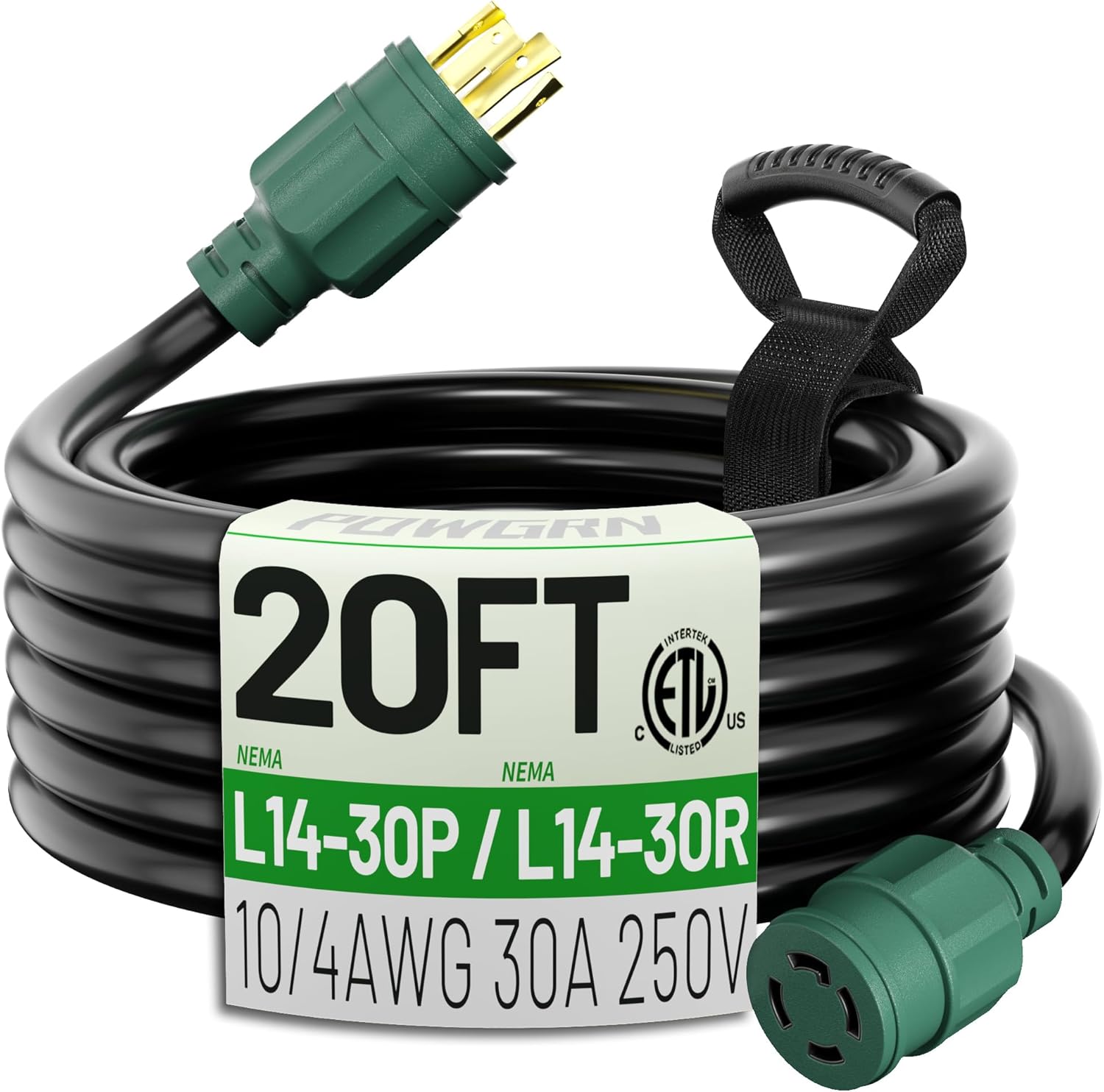 Vevor. Cable de generador de 50 amperios y caja de entrada de alimentación, cables de generador de 20 pies, 50 amperios, 125 V/250 V, cable de alimentación para generador NEMA14-50P/SS2-50R.