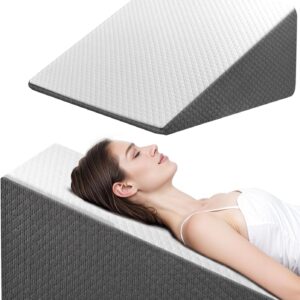 OAISZ. Almohada de cuña para apnea del sueño, almohada de cuña de cama de 12 pulgadas para cabecero, almohada triangular para cabecero para reflujo ácido, después de cirugía, ronquidos, parte superior.
