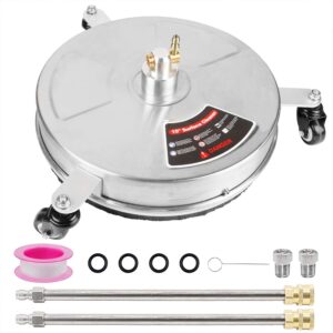 Biswing - Limpiador de Superficies de Acero Inoxidable con 3 Ruedas y Conector rápido de 1/4 Pulgadas, Accesorio de arandela eléctrica con 2 Varillas de extensión, 2 boquillas de Repuesto, 4000 PSI.