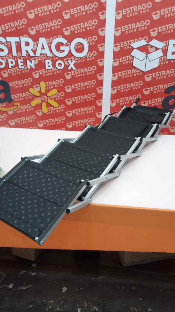 Rampa para perros para automóvil, escaleras extra anchas para perros grandes, peldaños de aluminio portátiles y plegables, peldaños seguros para mascotas con superficie antideslizante, rampas ligeras. - Image 3