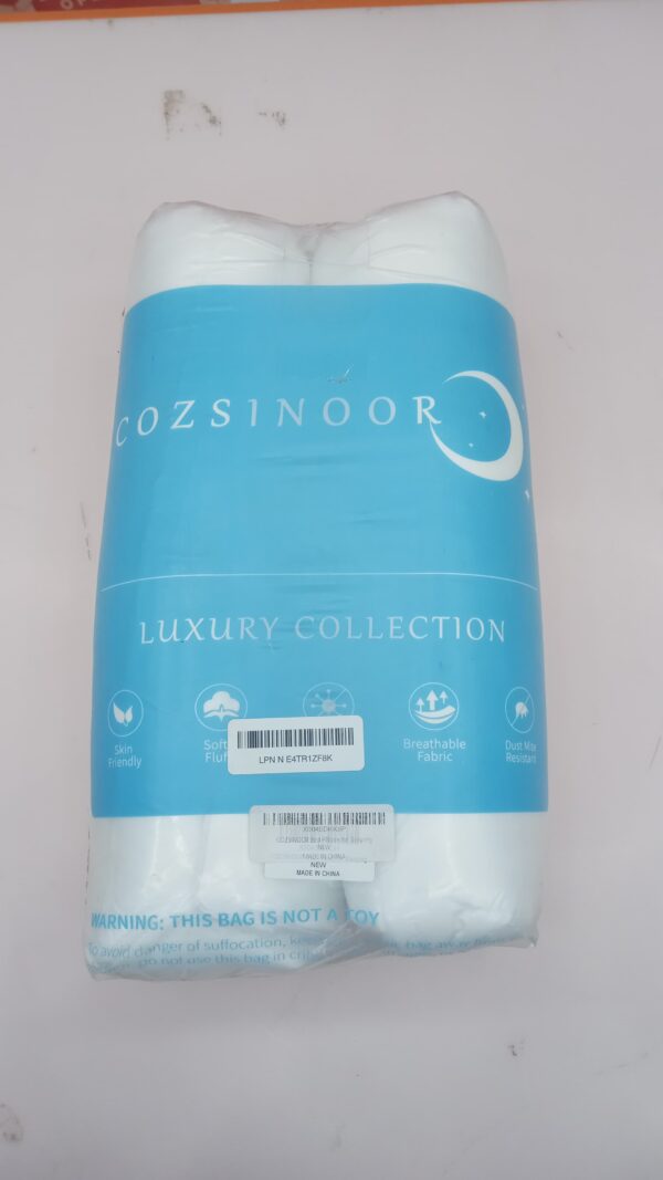 COZSINOOR Juego de 2 almohadas de cama tamaño Queen: calidad de hotel, relleno de microfibra alternativa para espalda, estómago, dormir de lado, transpirable y agradable al tacto. - Image 2