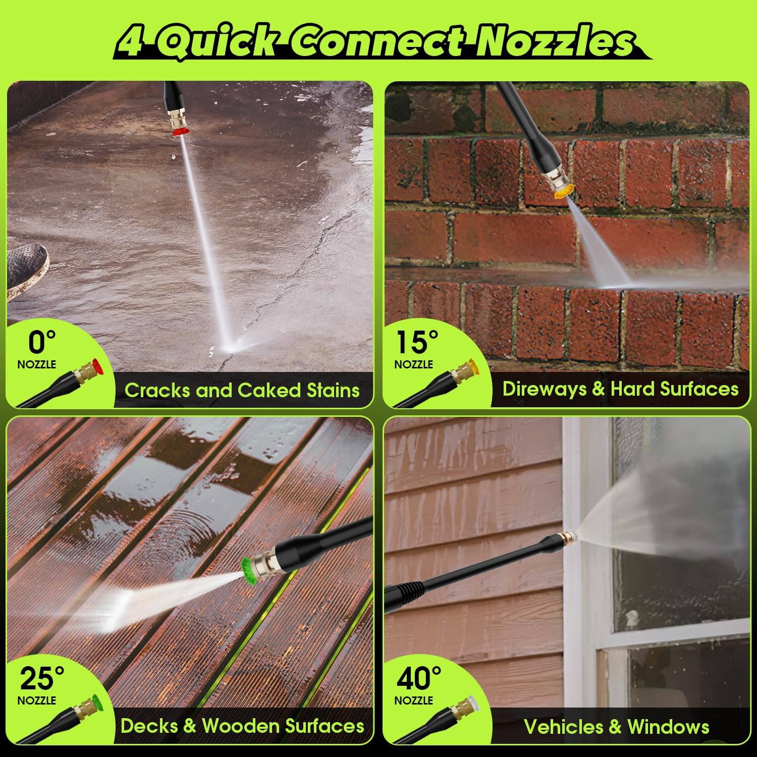 PowRyte Lavadora a presión eléctrica, cañón de Espuma, 4 Puntas de presión Diferentes, arandela eléctrica, 3800 PSI 2.4 GPM. - Image 2