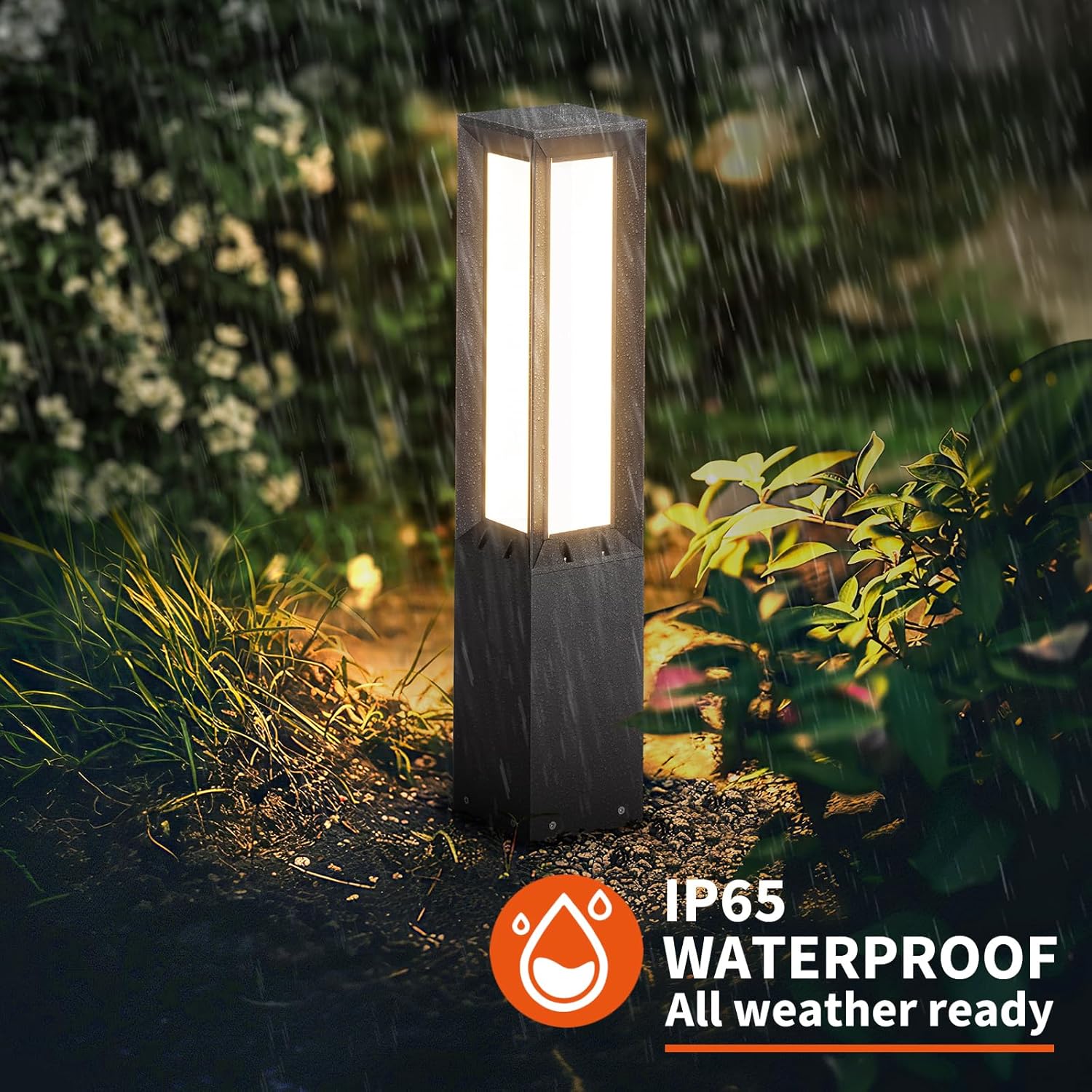 VZVI. Luz de camino de paisaje, 32 pulgadas, luz de camino al aire libre, 3000 K, luces modernas de bolardo de aluminio, IP65, impermeable, alto voltaje, iluminación de entrada, lámpara de pie. - Image 3