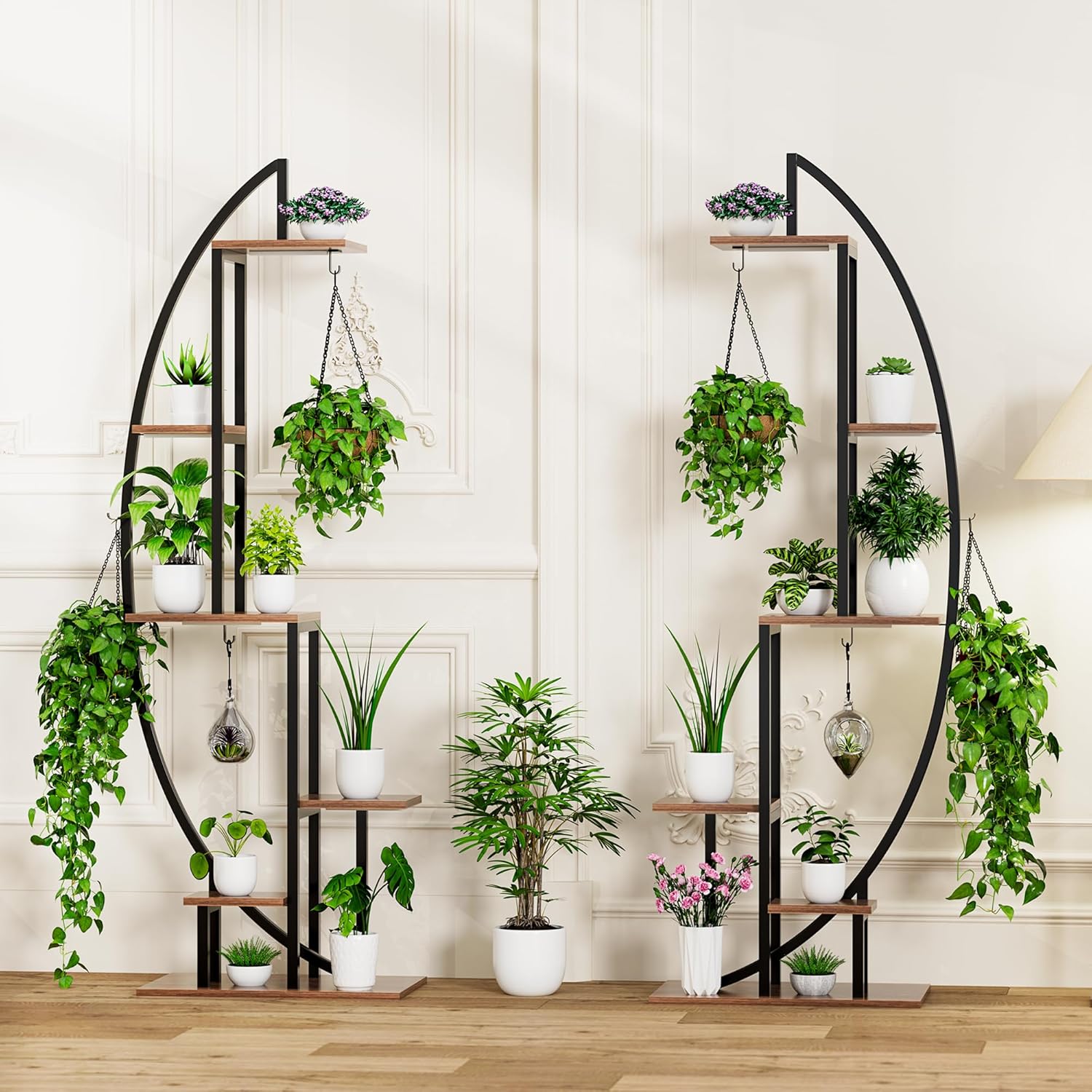 Meoslss. Soporte para plantas de interior con luces de crecimiento, estante de plantas de 6 niveles para plantas de interior, múltiples soportes de metal de 62 pulgadas, soporte de interior. - Image 3