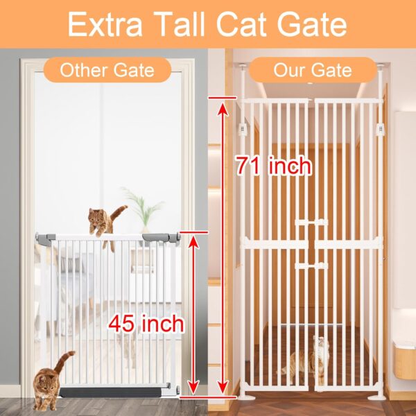 HAVLOTII . Puerta de gato extra alta de 71 pulgadas, puerta doble para mascotas. - Image 5