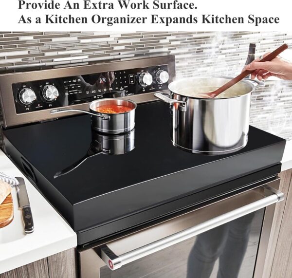 Cubierta superior para estufa de gas de acero inoxidable, cubierta para placa de fideos, organizador de cocina para estufa de gas y eléctrica, ampliando el espacio de cocina, tamaño grande, 36 x 22. - Image 4