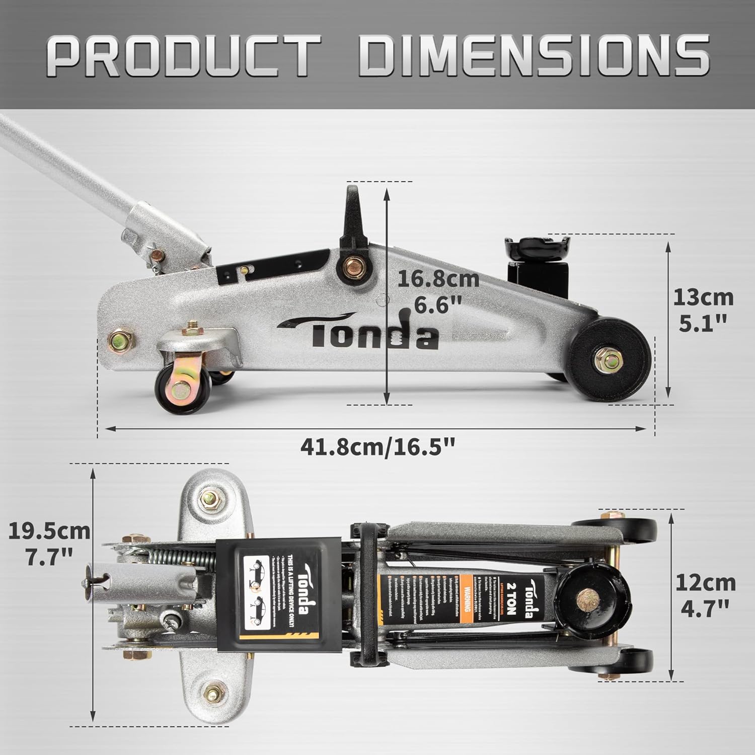 TONDA - Gato hidráulico de 2 toneladas (3 libras) para automóvil, trabajo para sedán y cupé. - Image 3