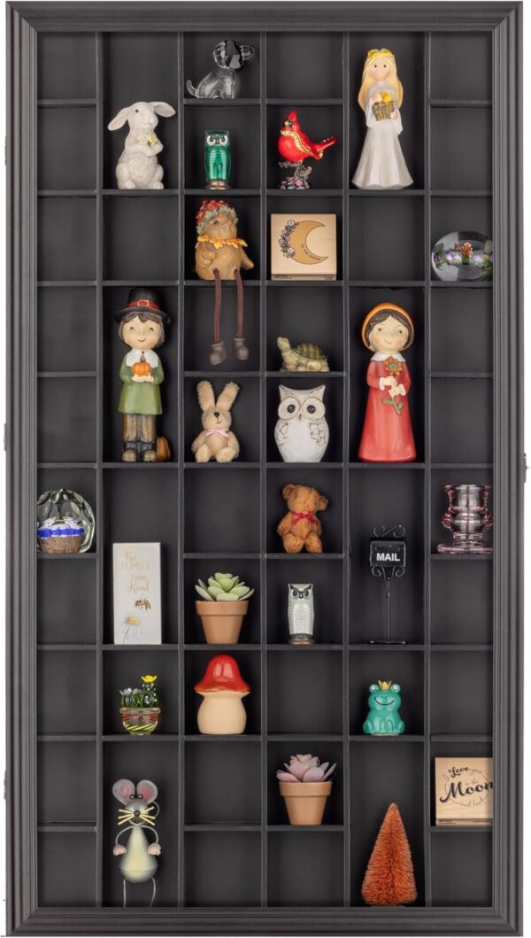 Gallery Solutions. #16FW1057, vitrina exhibidora de vasos, de 17 x 32 pulgadas, color negro. - Image 3