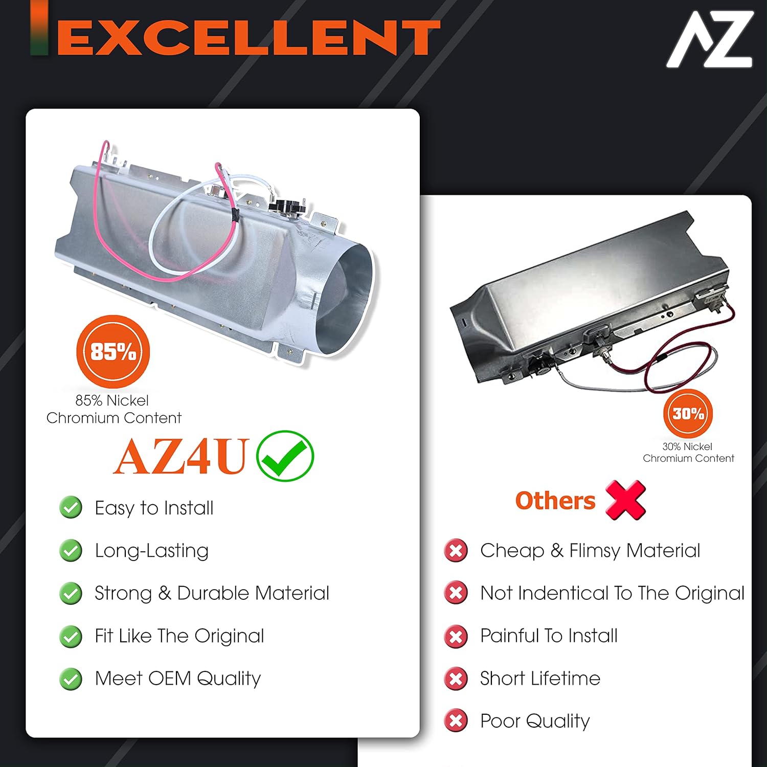 AZ4U Conjunto de elemento calefactor de secadora. - Image 4