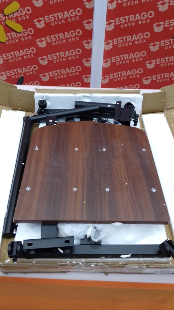Mesa de noche móvil plegable, con altura ajustable y ruedas giratorias para uso doméstico y médico (roja). - Image 2