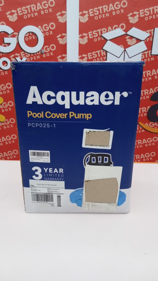 Acquaer Bomba automática sumergible para eliminación de agua de cubierta de piscinas, de 1/4 HP, 115 V con adaptador de válvula de retención de 3/4 pulgadas y cable de alimentación de 25 pies, elimina agua a 2250 GPH, apta para piscinas, jacuzzis, techos, camas de agua. - Image 3