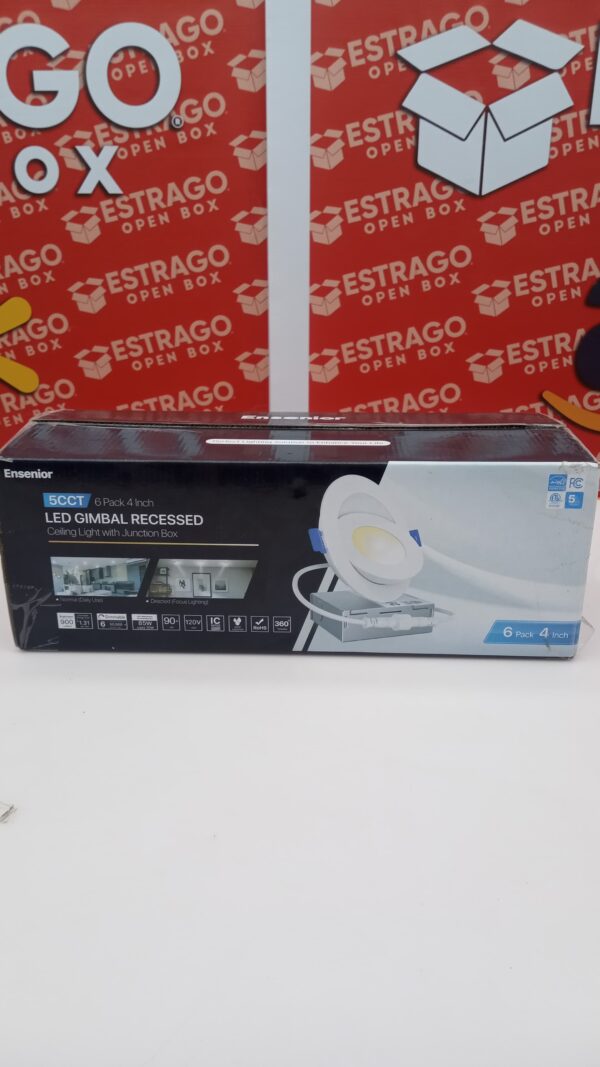 Gimbal - Iluminación empotrada de 4 pulgadas, paquete de 6 unidades, luz de techo ajustable, luces de globo ocular con caja de conexiones, 5 colores seleccionables, herméticos, 9 W 750. - Image 2