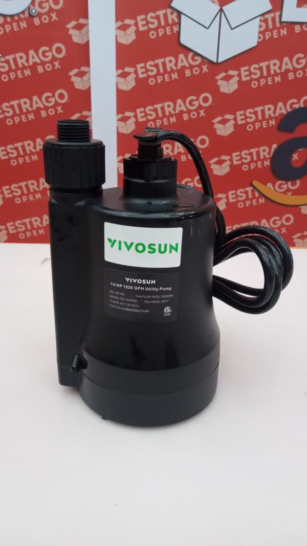 Superior Pump 91250 1800GPH - Bomba utilitaria termoplástica sumergible con cable de 10 pies, 1/4 HP. - Image 2