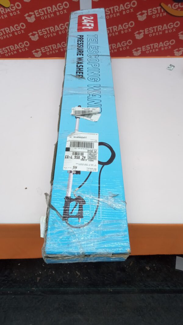 Varita telescópica para lavadora a presión de 24 pies con varita de extensión de lavadora a presión, herramienta limpiadora de canalones, 5 puntas de boquilla de pulverización, 2 adaptadores. - Image 2