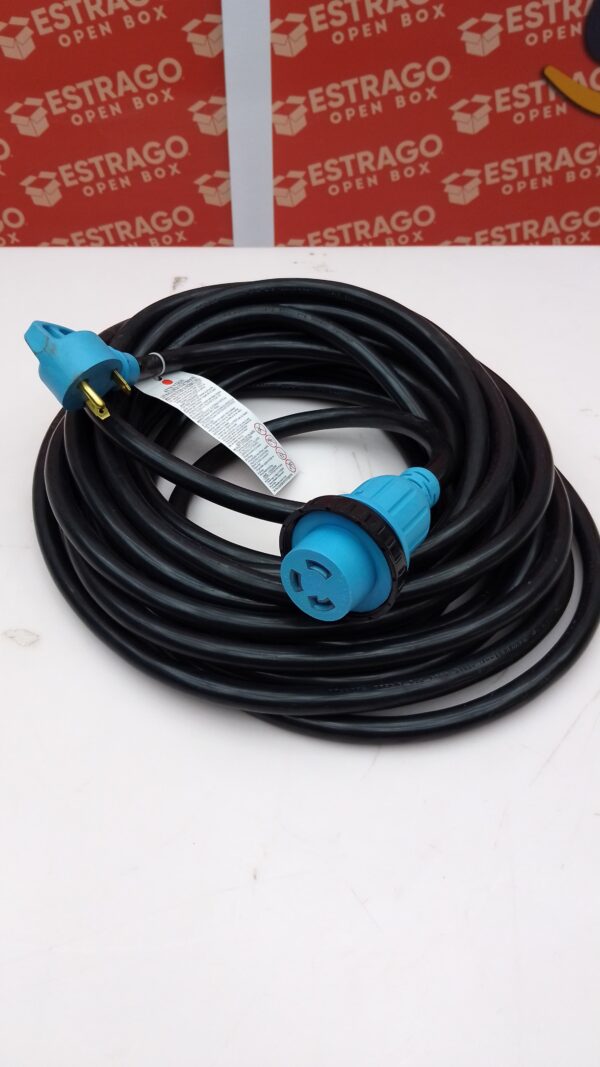 Cable de extensión RV de 15 pies de 30 amperios (TT-30P/L5-30R) con conector de bloqueo giratorio y mango de fácil agarre, 10/3 AWG 125 voltios, resistente - Listado ETL, STW. - Image 2