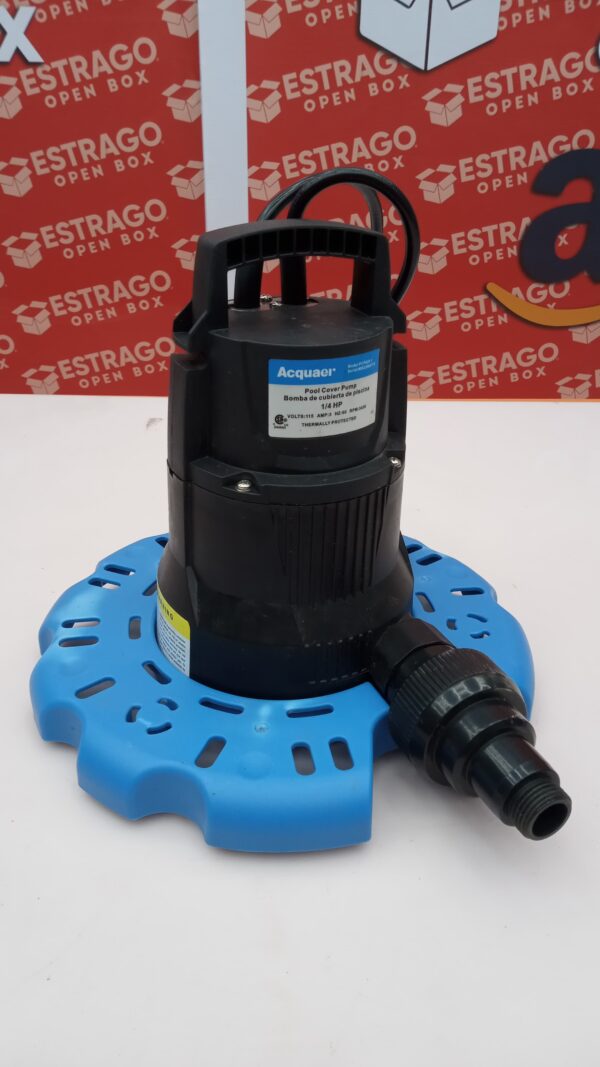Acquaer Bomba automática sumergible para eliminación de agua de cubierta de piscinas, de 1/4 HP, 115 V con adaptador de válvula de retención de 3/4 pulgadas y cable de alimentación de 25 pies, elimina agua a 2250 GPH, apta para piscinas, jacuzzis, techos, camas de agua. - Image 2