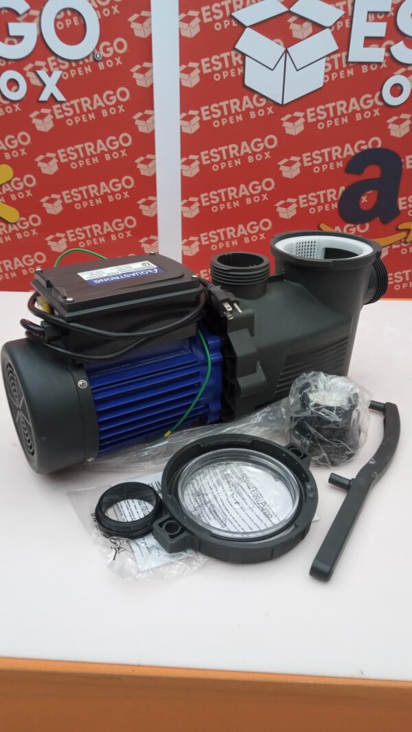 AQUASTRONG Bomba de piscina dentro/sobre el suelo, alto flujo (con temporizador, 2HP, 8917 GPH, 115V). - Image 2