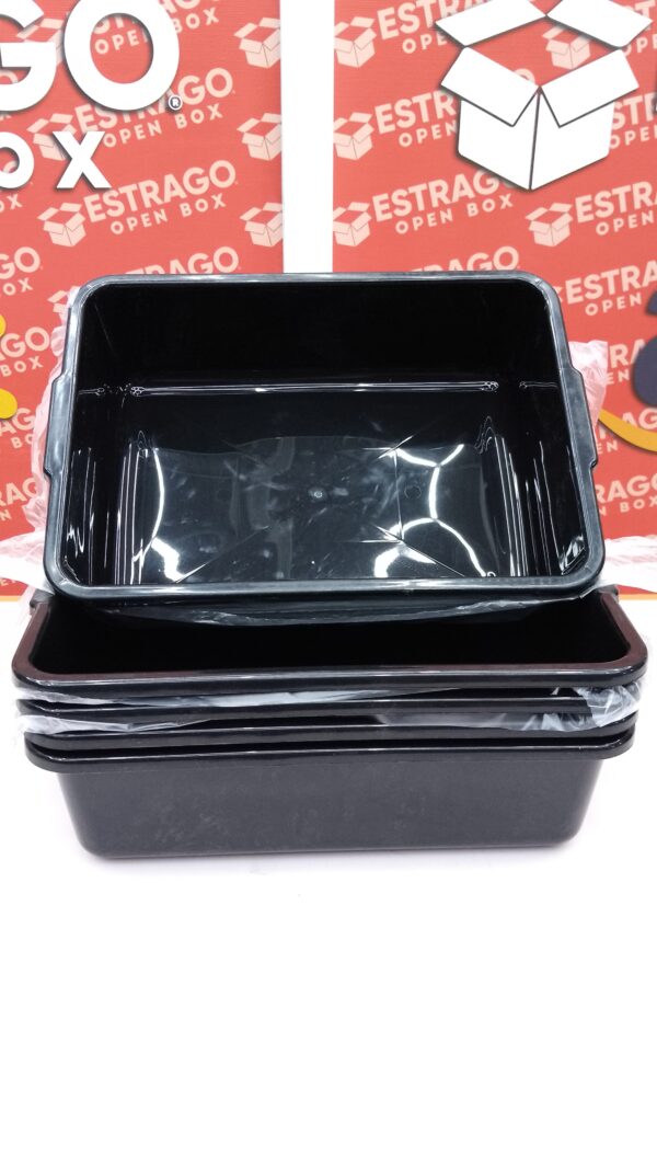Caja de plástico para autobús de 13 L/Caja para servicios públicos, Caja para lavabo comercial, 4 unidades, Negro. - Image 3