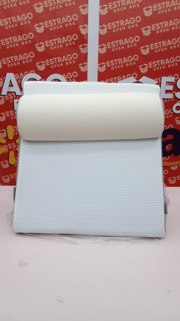 Juego de 3 almohadas ortopédicas de cuña, triangular, plegable, de 9 y 12 pulgadas, para cama, posoperatorio de espalda, piernas y rodillas, dormir, reflujo ácido, ronquidos, blanco/gris. - Image 2