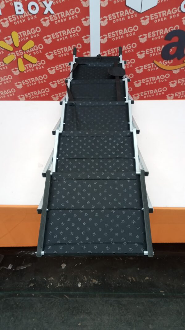 Rampa para perros para automóvil, escaleras extra anchas para perros grandes, peldaños de aluminio portátiles y plegables, peldaños seguros para mascotas con superficie antideslizante, rampas ligeras. - Image 2