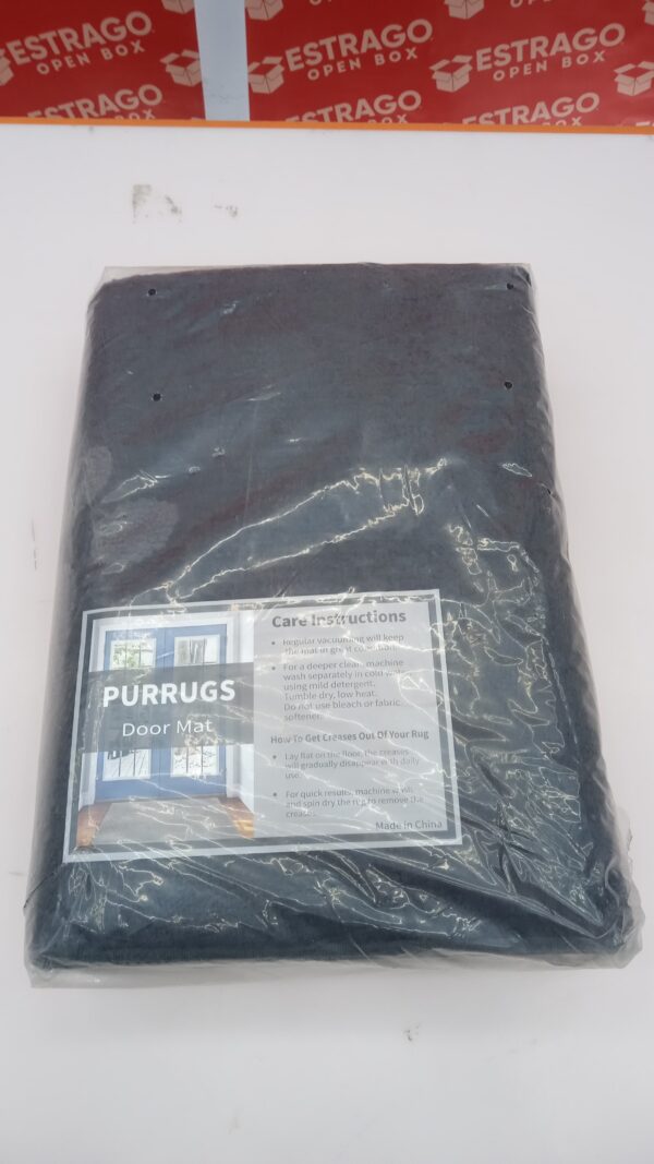 PURRUGS - Tapete que atrapa la suciedad para puerta, antideslizante, superabsorbente y lavable a máquina, raspador de zapatos, tapete de microfibra para entrada, 34 x 59 pulgadas, carbón. - Image 2